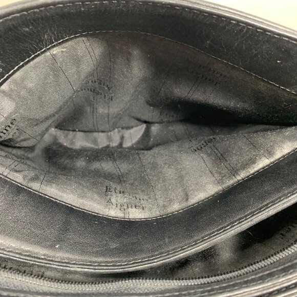 Vintage Etienne Aigner Black Genuine Leather Triple Compartment Shoulder Bag - Picture 8 of 8